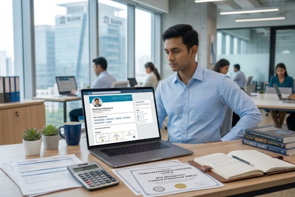 Bangladeshi banking candidate showcasing professional skills and certifications for LinkedIn